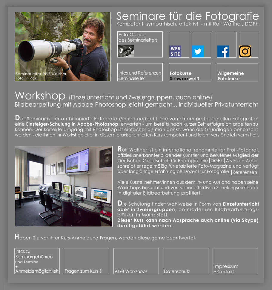 Fotokurs fr digitale Bildbearbeitung mit Adobe Photoshop und Lightroom