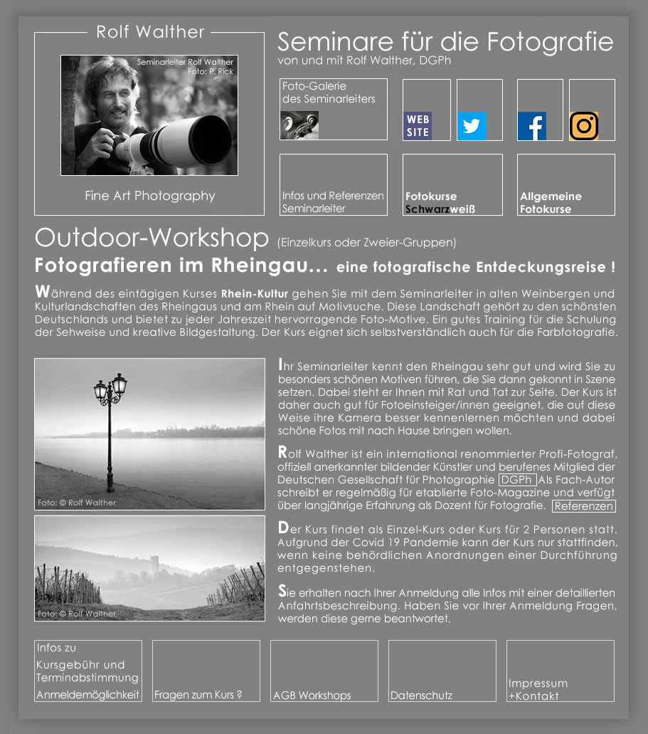 Fotokurs "Rhein Kultur", Foto-Exkursion im Rheingau mit Rolf Walther, DGPh